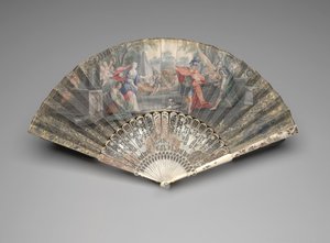 Éventail pliant avec Jephté rencontrant sa fille, vers 1740-50 - Unknown artist