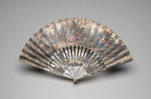Éventail pliant avec une scène pastorale, vers 1740-60 - Unknown artist