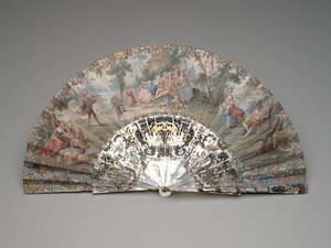 Éventail pliant avec une scène pastorale, vers 1740-50 - Unknown artist