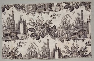 Fragment de coton imprimé à la planche de bois - Unknown artist