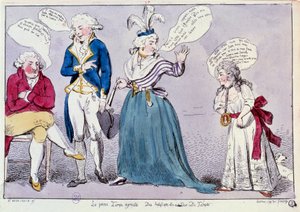 Révolution française : caricature contre la famille de la reine Marie-Antoinette et Louis XVI enfermés dans la prison du Temple