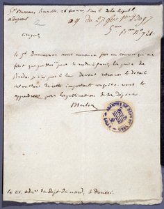 Révolution française : lettre manuscrite datée du 26/02/1793 d