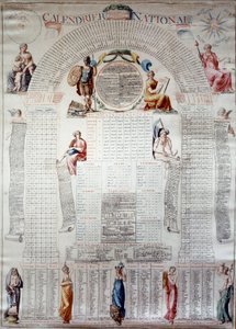 Révolution française : calendrier national calculé pour trente ans à partir du 31/12/1792