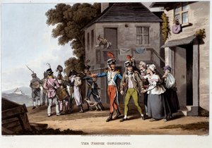 Conscrits français, vers 1814 - dans "Anecdotes historiques, militaires et navales et incidents survenus aux armes de la Grande-Bretagne et de leurs alliés, se terminant à Waterloo" par Edward Orme - Unknown artist