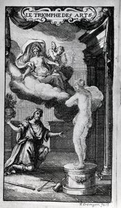Frontispice de "Le Triomphe des Arts" Livret par Antoine Houdar de La Motte (1672-1731) Musique de Michel de la Barre. 1700.