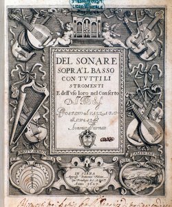 Frontispice de del sonare sopra il basso par Agostino Agazzari - Unknown artist