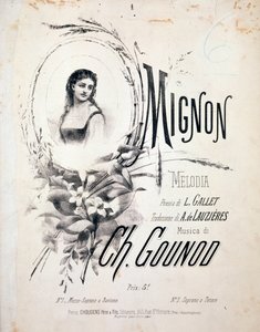 Frontispice de Mignon, mélodie de Charles Gounod (XIXe siècle) - Unknown artist