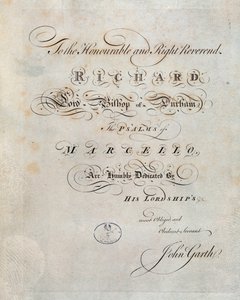 Frontispice des "Psaumes" de Benedetto Marcello - Unknown artist