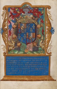 Frontispice avec les armoiries de Claude de Lorraine, duc d