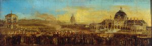 Fête du 10 mai 1852, au Champ-de-Mars ; départ du Prince-Président, après la bénédiction des drapeaux. 7e arrondissement actuel, Paris, entre 1847 et 1857 - Unknown artist