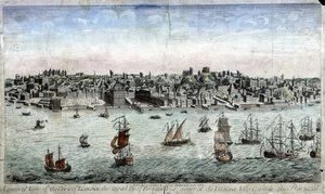 Vue générale de Lisbonne, capitale du Portugal - gravure - Unknown artist