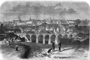 Vue générale de la ville de Luxembourg. Gravure dans "L