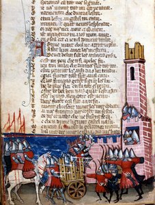 Chanson de geste : scène de bataille près d