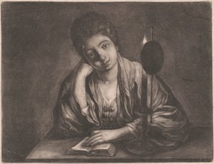 Fille lisant à la lumière d