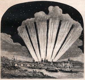 Grande comète de 1744 (C/1743 X1) - Grande comète à six queues de 1744 - Comète de Cheseaux ou Comète Klinkenberg-Cheseaux - gravure vers 1867 - Unknown artist