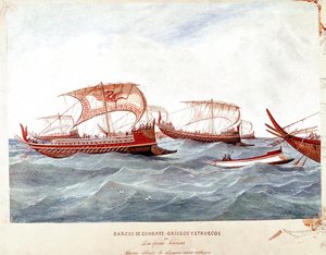 Navires de guerre grecs et étrusques - Unknown artist