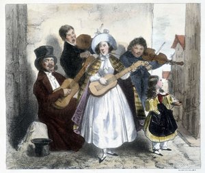 Groupe de musiciens de rue, fin XIXe siècle - Unknown artist