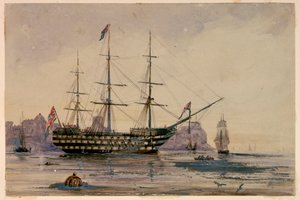 HMS Victory, port de Portsmouth, 24 octobre 1858 - Unknown artist