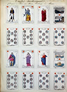 Jeu de cartes historique représentant de grands personnages de l