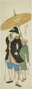 Le hollandais en tenue du XVIIIe siècle 新彫紅毛本国人 (Shincho koumou hongo kujin) - Unknown artist