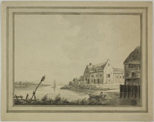 Maisons sur rivière ou canal - Unknown artist