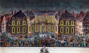 Illuminations du palais épiscopal de Strasbourg lors du séjour de Louis XV en convalescence le 5 octobre 1744 - Unknown artist