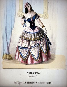 Illustration du personnage de Violetta Valéry dans "La Traviata" de Giuseppe Verdi. Gravure du 19ème siècle - Unknown artist