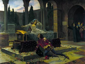 Illustration de la dernière scène du ballet "Roméo et Juliette" par Piotr Ilitch Tchaïkovski - Unknown artist