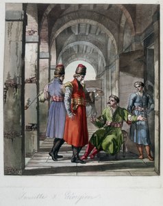Imerette et Géorgien, Caucase. Dans « Le costume ancien et moderne » - Unknown artist