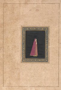 Femme indienne en robe rouge et or - Unknown artist