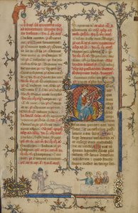 Initiale B : David joue de la harpe - Unknown artist