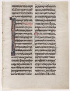 Initiale I : Bête et serpent entrelacés : Feuille d