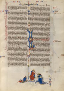 Initial L : Esther devant le roi Ahauserus - Unknown artist