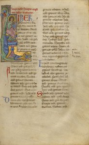 Initiale L : Saint Matthieu assis - Unknown artist