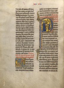 Initial P : Saint Paul remettant un livre à un messager - Unknown artist