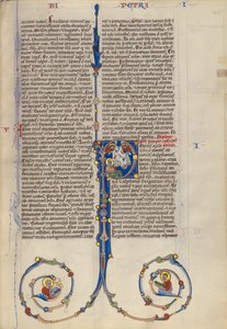 Initial P : La vision de Saint Pierre sur les bêtes pures et impures