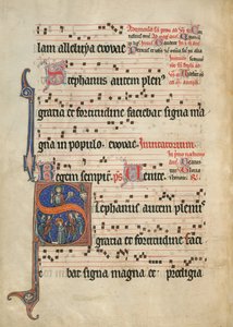 Initiale S : La lapidation de saint Étienne - Unknown artist