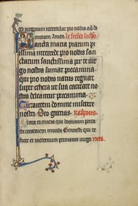 Initiale S : La Vierge Marie et le Christ montrant ses blessures - Unknown artist
