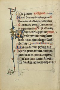 Initial T : Un Ecclésiaste Nimbé et une Sainte Femme