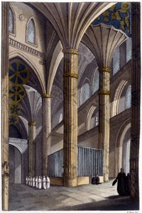 Intérieur de la cathédrale de Salamanque. Lithographie du 19ème siècle - Unknown artist