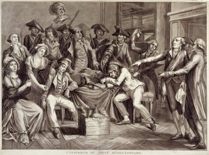 Intérieur du Comité révolutionnaire. Gravure du 18ème siècle. Paris, Musée Carnavalet