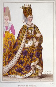 Isabeau (Isabelle, Elisabeth) de Bavière (1371-1435). Reine de France. Gravure de 1830 - Unknown artist