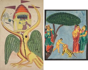Jatayu entrave le char de Ravana, essayant de prévenir l