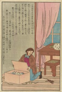 John James Audubon découvrant ses dessins mangés par un rat - Unknown artist