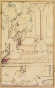Kabir et deux disciples sur une terrasse (recto) - Unknown artist