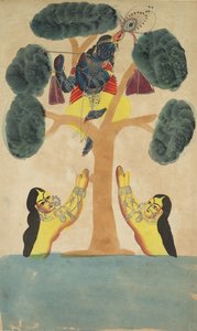 Krishna vole les vêtements des vachères (Gopis) - Unknown artist