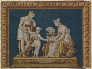 "Planche à feu en papier peint "La Constance - Unknown artist