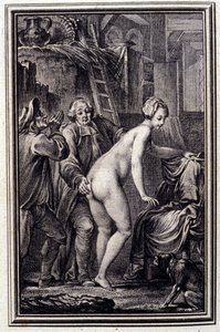 La mare du compère Pierre dans « Contes et nouvelles en vers » par Jean de La Fontaine. 1762. - Unknown artist