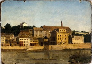 La raffinerie et le jardin Delessert, à Passy, vus de la rive gauche (vers 1820)