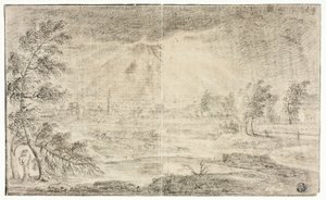 Paysage avec village - Unknown artist